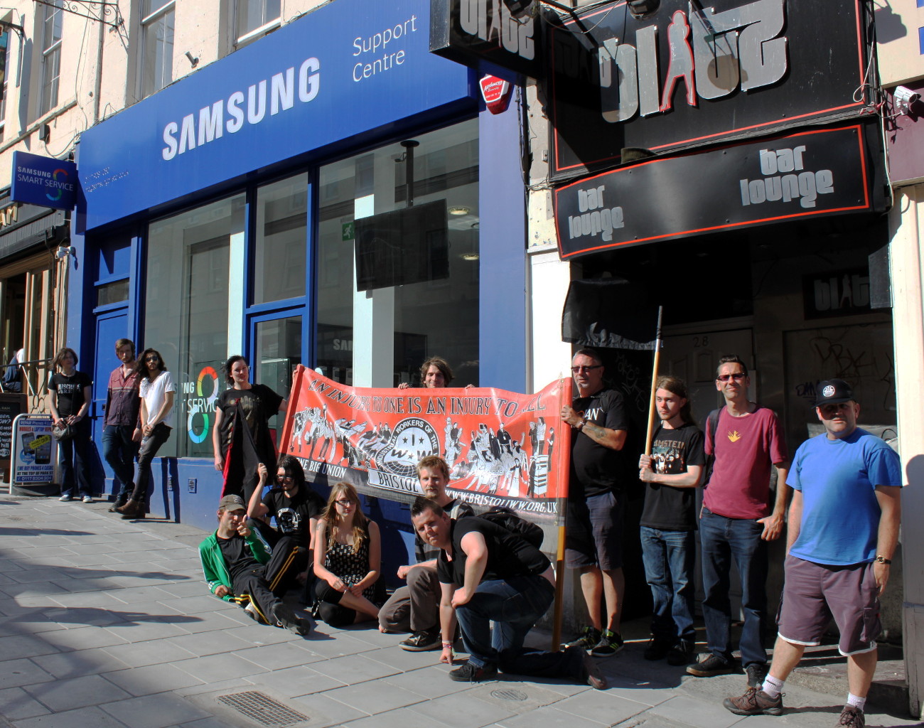 March on the Boss Samsung Bristol VICTORY IWW